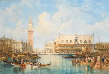 Der Dogenpalast und die Piazetta von der Lagune aus, Venedig